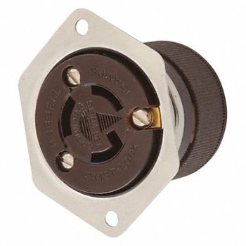 HUBBELL Flanged Locking Receptacle Industrial 15, 3D167