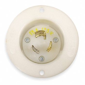 HUBBELL Flanged Inlet 125V 15A L5-15P 2P 3W 1PH, 3D170