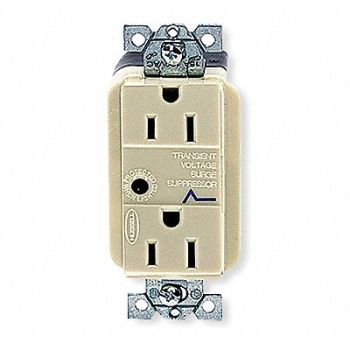 HUBBELL Receptacle Deco 15A 5-15R 125V Ivory, 3D183