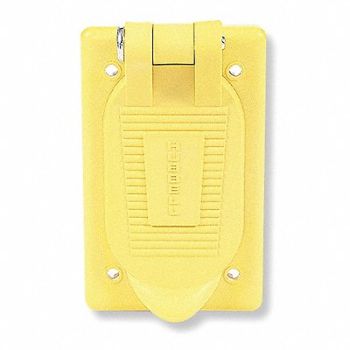 HUBBELL WIRING DEVICE-KELLEMS Weatherproof Cover Vertical Yellow, 3D194