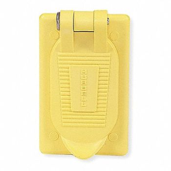 HUBBELL WIRING DEVICE-KELLEMS Weatherproof Cover Vertical Yellow, 3D195