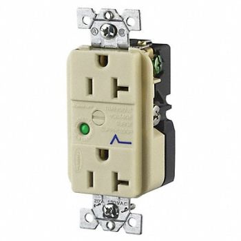 HUBBELL Receptacle Deco 20A 5-20R 125V Ivory, 3D204