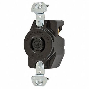 HUBBELL Locking Receptacle Industrial 20 Black, 3D239