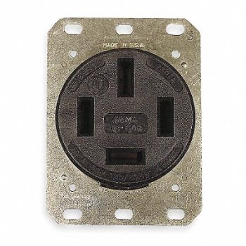 HUBBELL Receptacle Single 60A 18-60R 208V Black, 3D240