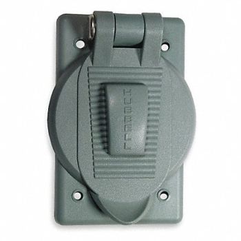 HUBBELL WIRING DEVICE-KELLEMS Weatherproof Cover Thermoplastic Gray, 3D250