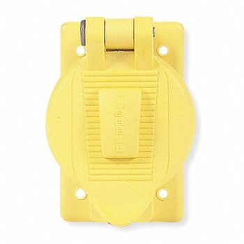 HUBBELL WIRING DEVICE-KELLEMS Weatherproof Cover Vertical Yellow, 3D255