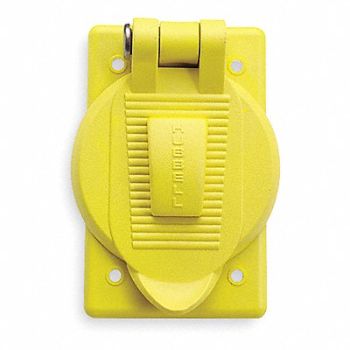 HUBBELL WIRING DEVICE-KELLEMS Weatherproof Cover Vertical Yellow, 3D257