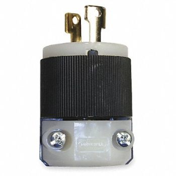 HUBBELL Plug 125VAC 15A L1-15P 2P 2W 1PH, 3D261