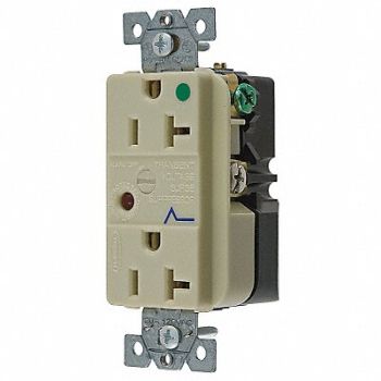 HUBBELL Receptacle Deco 20A 5-20R 125V Ivory, 3D287