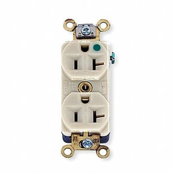 HUBBELL Receptacle Duplex 20A 5-20R 125V Ivory, 3D289