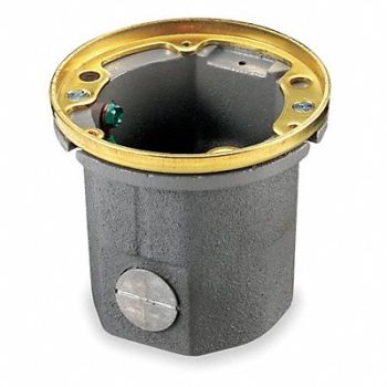 HUBBELL WIRING DEVICE-KELLEMS Floor Box Cast Iron Round 18.5 cu in., 3D309
