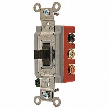 HUBBELL Wall Swtch 2-Pole 120/277V 20A Brn Toggl, 3D373