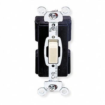 HUBBELL Wall Swtch 1-Pol 120/277V 20A Ivry Press, 3D490