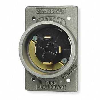 HUBBELL Flg LckInl 30 A Metallic Non-NEMA Steel, 3D505