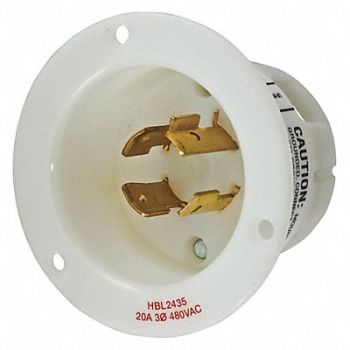 HUBBELL Flanged Locking Inlet Industrial 20, 3D572