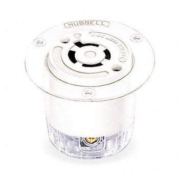 HUBBELL Flng Lck Recpt 20 A Wht Nyl L18-20R 1Gng, 3D574