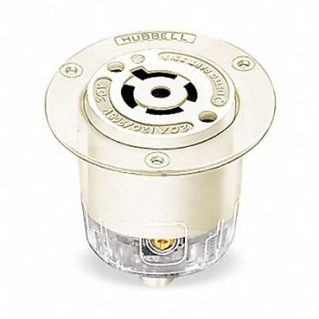 HUBBELL Flanged Locking Receptacle Industrial 20, 5C996