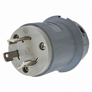HUBBELL Plug 125VAC 30A L5-30P 2P 3W, 3D612