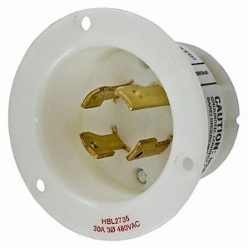 HUBBELL Flg LckInl 30 A White L16-30P Nylon, 3D641