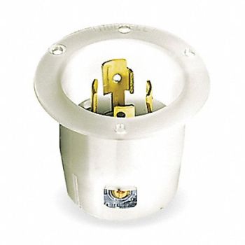 HUBBELL Flg LckInl 30 A White L19-30P Nylon, 3D645