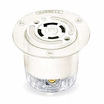 HUBBELL Flanged Locking Receptacle Industrial 30, 3D646
