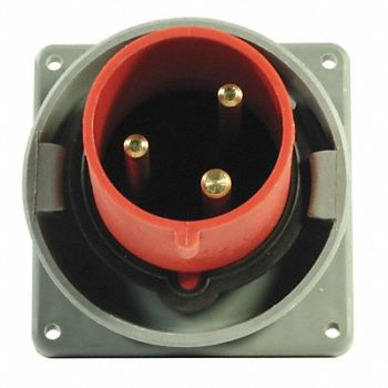 HUBBELL IEC Pin and Sleeve Inlet 100A 480V Red, 3D675