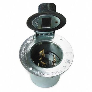 HUBBELL Flg LckInl 50 A Metallic Non-NEMA Steel, 3D734