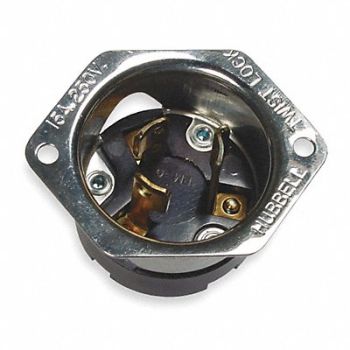HUBBELL Flanged Locking Inlet White, 3D785