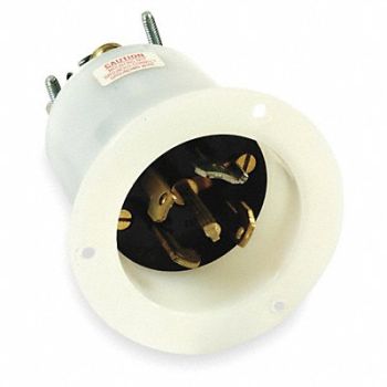 HUBBELL Flanged Locking Inlet Black, 3D790