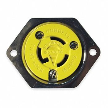 HUBBELL Flanged Locking Receptacle Marine 15, 3D820