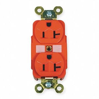 HUBBELL Receptacle Duplex 20A 5-20R 125V Red, 3D902