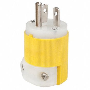 HUBBELL Straight Blade Plug 20A 5-20P Yellow, 3D905