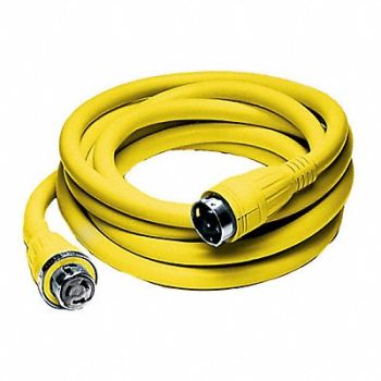 HUBBELL WIRING DEVICE-KELLEMS Shore Power Cable 25ft 6Ga 50A STOW Yel, 3D964