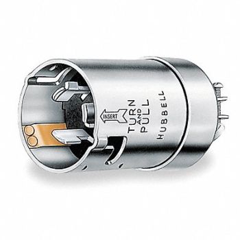 HUBBELL Locking Plug 125/250V 50A 3P 4W 3PH, 3D978