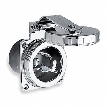 HUBBELL Flg LckInl 50 A Stainless Non-NEMA, 3D982