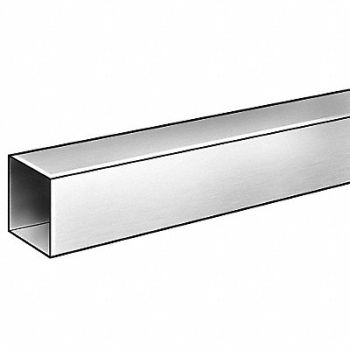 GRAINGER APPROVED Tubing Square Aluminum 12 in Overall L, 6ALT1
