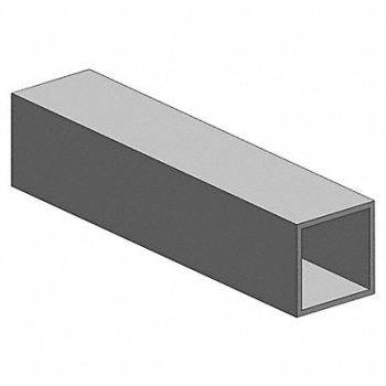 GRAINGER APPROVED Tubing Square Aluminum 36 in Overall L, 6ALR7