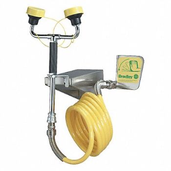 BRADLEY Dual Head Drench Hose Wall Mount 12 ft., 3DUT8