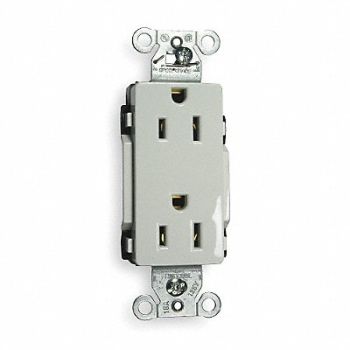 HUBBELL Receptacle Deco 15A 5-15R 125V White, 3DVU7