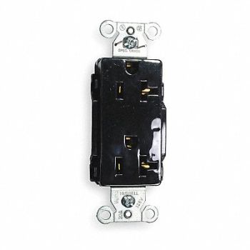 HUBBELL Receptacle Deco 20A 5-20R 125V Black, 3DVX1