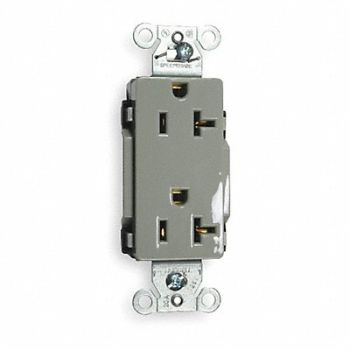 HUBBELL Receptacle Deco 20A 5-20R 125V Gray, 3DVX2
