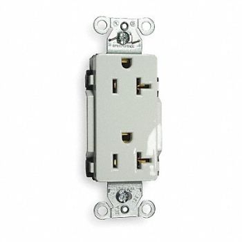 HUBBELL Receptacle Deco 20A 5-20R 125V White, 3DVX5