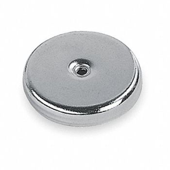 GRAINGER APPROVED Round Base Magnet Neodymium 48 lb Pull, 3DXX9