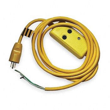 HUBBELL WIRING DEVICE-KELLEMS Line Cord GFCI 15ft 15A Yel 120V, 3DZP5