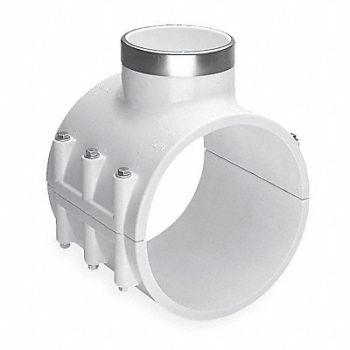 GRAINGER APPROVED Saddle Clamp Wht Pipe Fit 6 x6 x4, 3EFL4