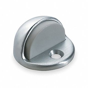 ROCKWOOD Dome Door Stop Satin Chrome Dia 2 In, 3EHF2