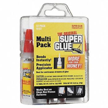 SUPER GLUE Instant Adhesive 0.07 fl oz Tube PK12, 3EHP3