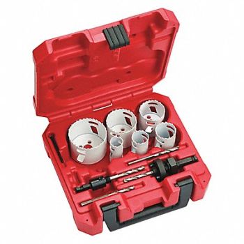 MILWAUKEE Hole Saw Kit Saw Range 3/4 to 2-1/2, 3EJD7