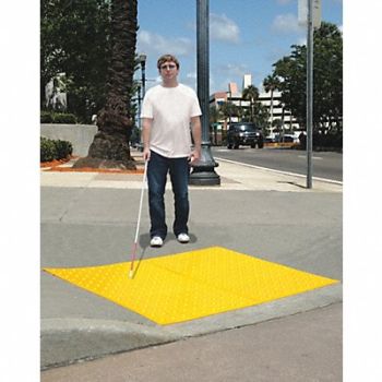 ULTRATECH E5324 Retrofit ADA Warning Pad Yellow 2 x 2 ft, 8XDM0