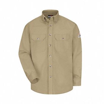 VF IMAGEWEAR D1295 FR Long Sleeve Shirt Khaki 3XL Button, 3FAJ5